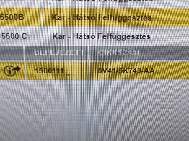 bontott FORD KUGA Bal hátsó Felső Első Lengőkar