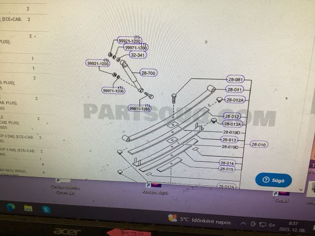 bontott FORD RANGER Hátsó Rugó