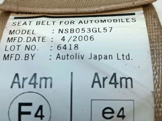 bontott HONDA ACCORD Bal hátsó Biztonsági Öv