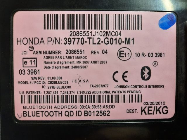bontott HONDA ACCORD Bluetooth Elektronika