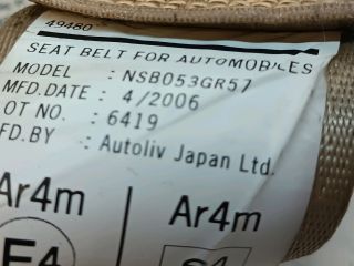 bontott HONDA ACCORD Jobb hátsó Biztonsági Öv