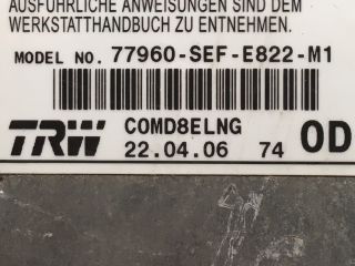 bontott HONDA ACCORD Légzsák Elektronika