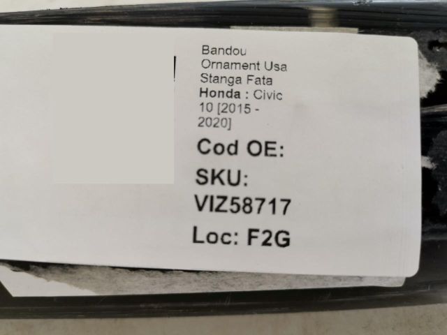 bontott HONDA CIVIC X Bal első Ajtó Díszléc