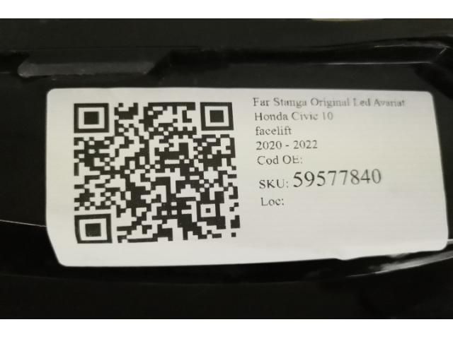 bontott HONDA CIVIC X Bal Ledes Fényszóró