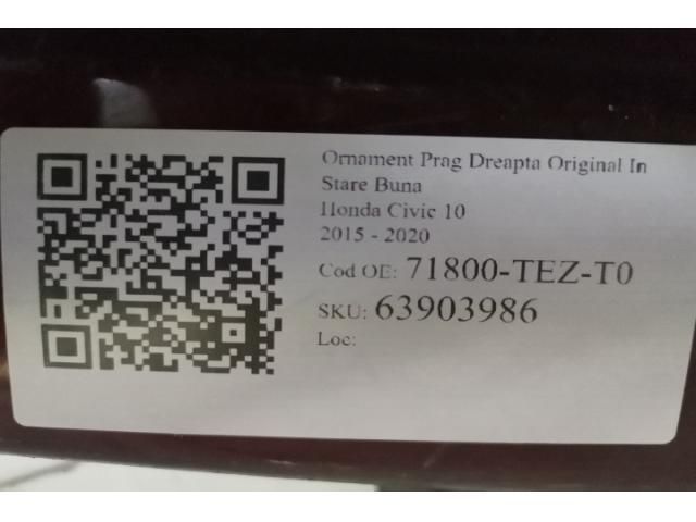 bontott HONDA CIVIC X Jobb Küszöb