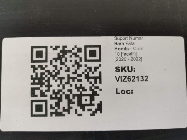 bontott HONDA CIVIC X Rendszámtábla Tartó