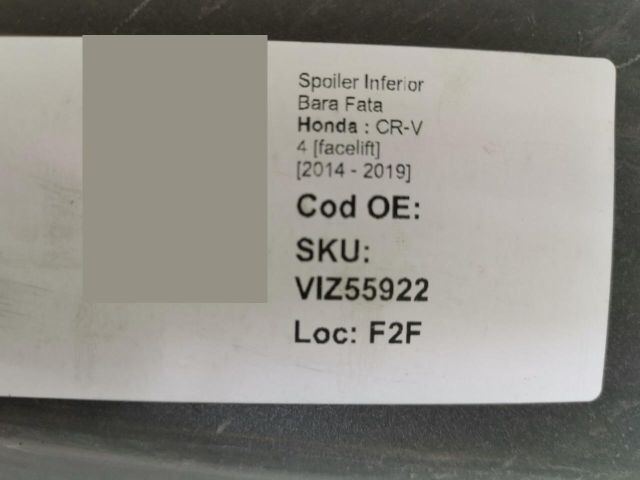 bontott HONDA CR-V Első Lökhárító Légterelő