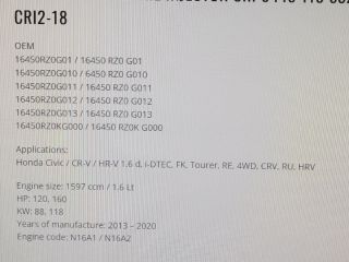 bontott HONDA HR-V Porlasztó (1 db)
