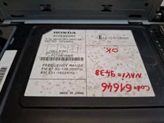 bontott HONDA JAZZ Rádió / CD