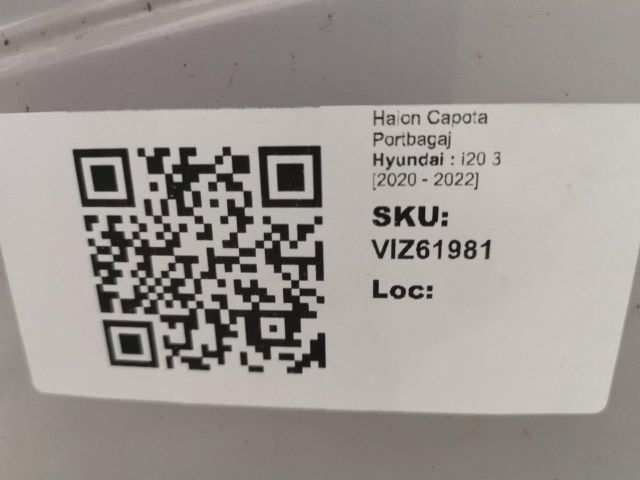 bontott HYUNDAI i20 III Csomagtérajtó (Üres lemez)