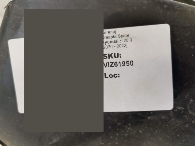 bontott HYUNDAI i20 III Jobb hátsó Hátsó Dobbetét (Kerékjárati, Műanyag)