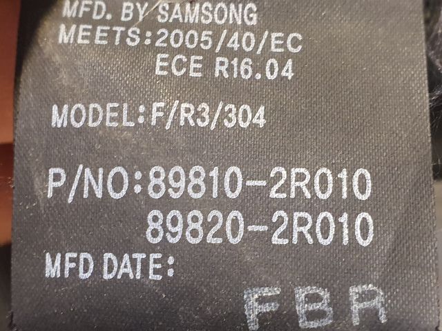 bontott HYUNDAI I30 Bal hátsó Biztonsági Öv