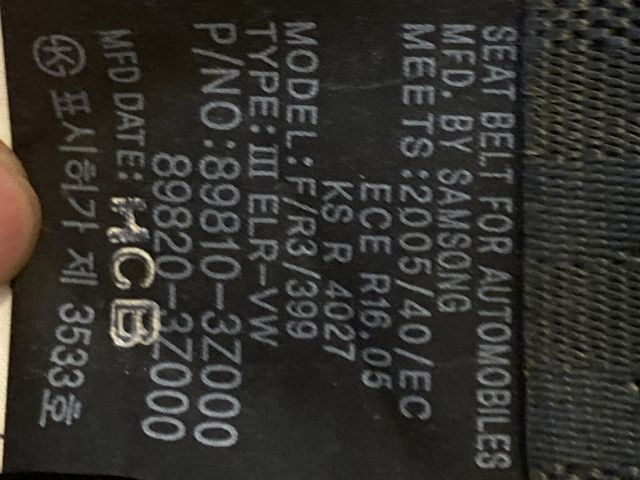 bontott HYUNDAI i40 Bal hátsó Biztonsági Öv