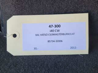 bontott HYUNDAI i40 Bal hátsó Csomagtér Burkolat (Műanyag)