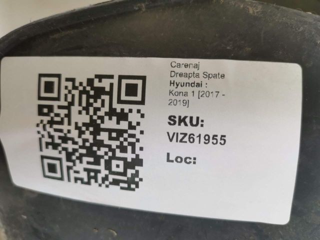 bontott HYUNDAI KONA Jobb hátsó Hátsó Dobbetét (Kerékjárati, Műanyag)