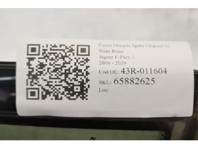 bontott JAGUAR 2.0d (163 Hp) Jobb hátsó Ablak