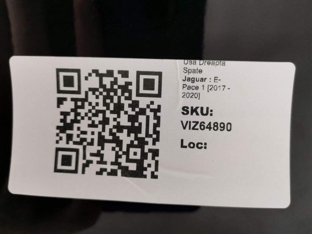 bontott JAGUAR E-PACE Jobb hátsó Ajtó (Üres lemez)