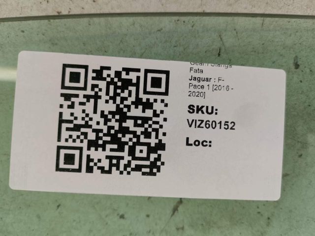 bontott JAGUAR F-PACE Bal első Ablak