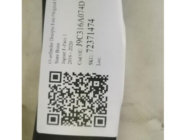 bontott JAGUAR F-PACE Jobb első Sárvédő Díszléc