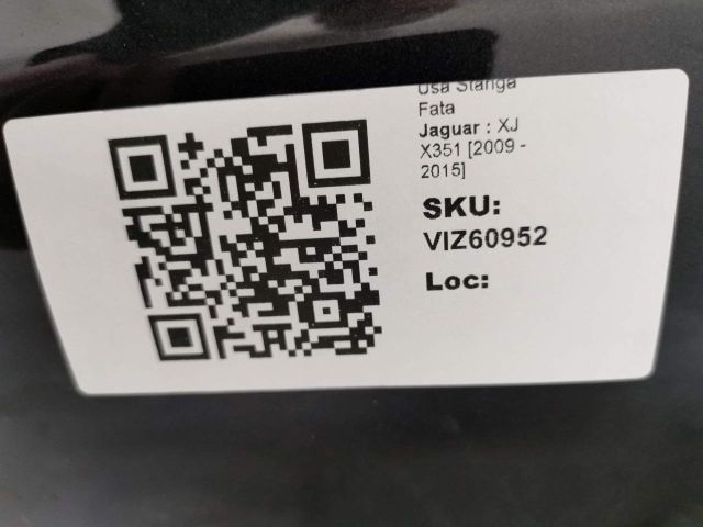 bontott JAGUAR XJ Bal első Ajtó (Üres lemez)