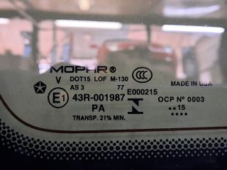 bontott JEEP CHEROKEE Bal C Oszlop Oldalablak Üveg