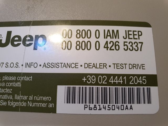 bontott JEEP CHEROKEE Jobb Napellenző