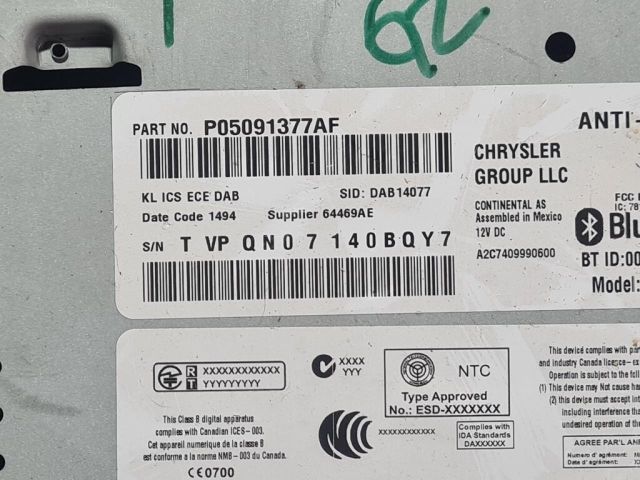 bontott JEEP CHEROKEE Navigációs Fejegység