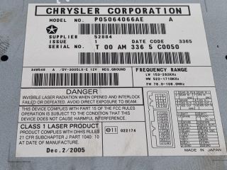 bontott JEEP GRAND CHEROKEE Rádió / CD