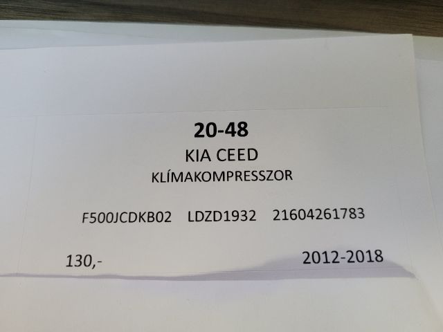bontott KIA CEED Klímakompresszor