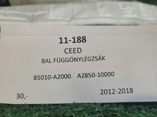 bontott KIA CEED Bal első Függöny Légzsák