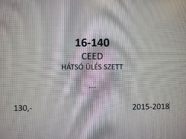 bontott KIA CEED Hátsó Ülés Szett