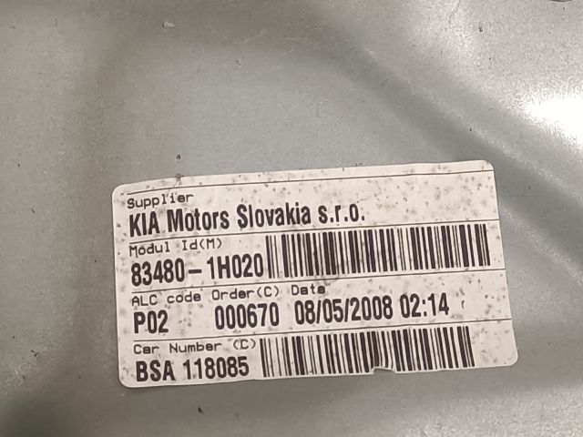 bontott KIA CEED Jobb hátsó Ablakemelő Szerkezet (Elektromos)