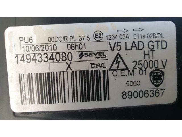 bontott LANCIA PHEDRA Bal Fényszóró