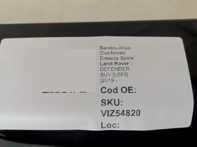bontott LAND ROVER DEFENDER Jobb hátsó Sárvédő Díszléc