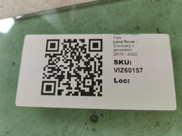 bontott LAND ROVER DISCOVERY V Jobb első Ablak