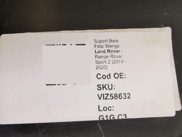 bontott LAND ROVER RANGE ROVER Bal első Lökhárító Tartó (Műanyag)