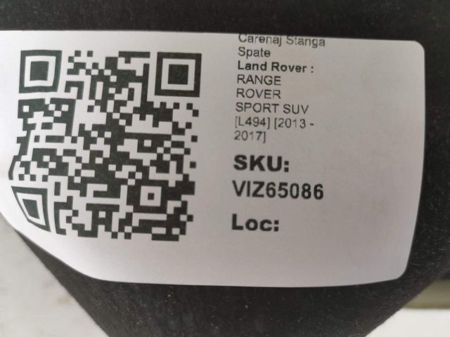 bontott LAND ROVER RANGE ROVER Bal hátsó Dobbetét (Kerékjárati, Műanyag)