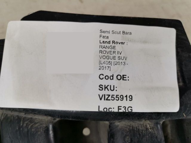 bontott LAND ROVER RANGE ROVER Első Lökhárító Alsó Tálca