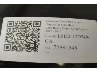 bontott LAND ROVER RANGE ROVER Jobb első Lökhárító Díszléc