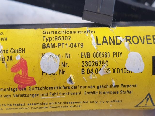 bontott LAND ROVER RANGE ROVER Jobb első Övfeszítő