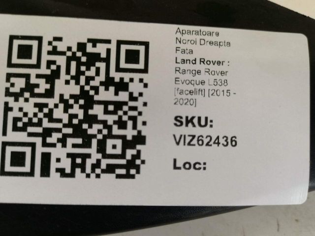 bontott LAND ROVER RANGE ROVER Jobb első Sárvédő Gumi