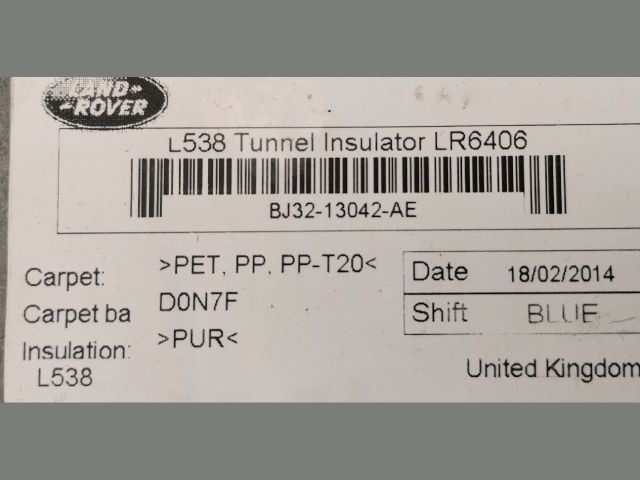 bontott LAND ROVER RANGE ROVER Padlószőnyeg Alatti Szigetelés