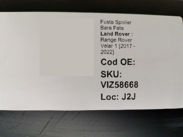 bontott LAND ROVER RANGE ROVER VELAR Első Lökhárító Alsó (Műanyag)