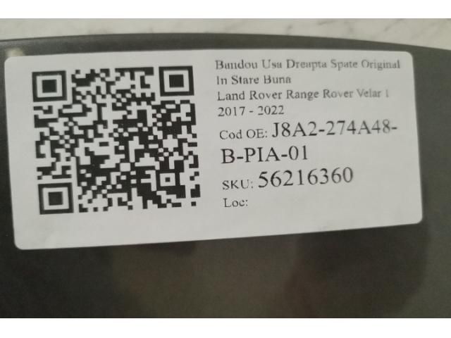 bontott LAND ROVER RANGE ROVER VELAR Jobb hátsó Ajtó Díszléc