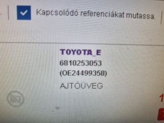 bontott LEXUS IS Bal első Ablak