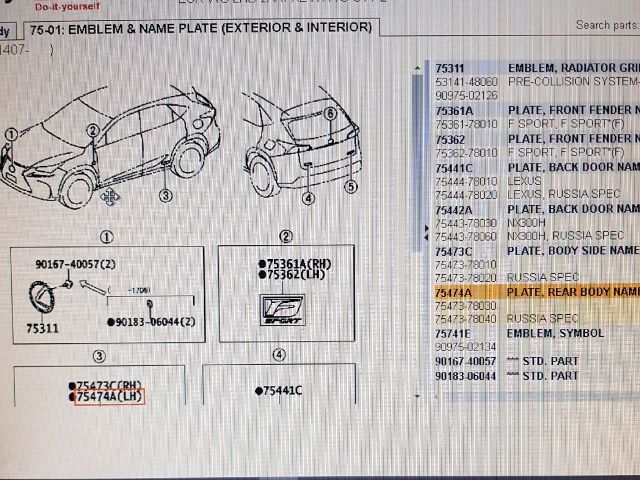 bontott LEXUS NX Hátsó Embléma