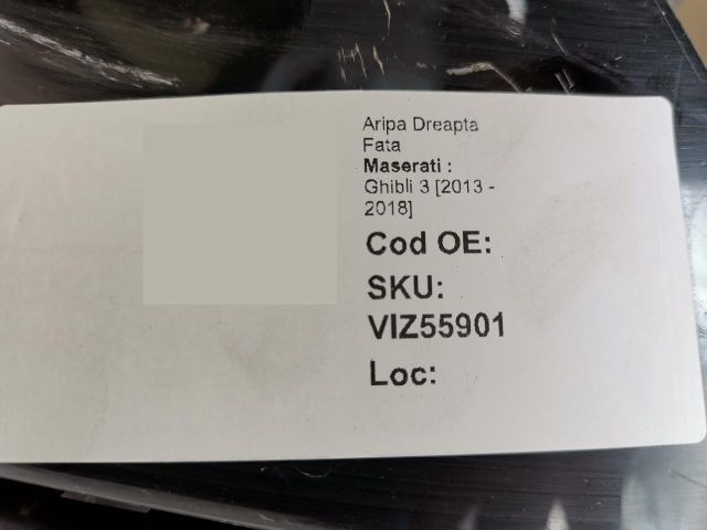 bontott MASERATI GHIBLI Jobb első Sárvédő