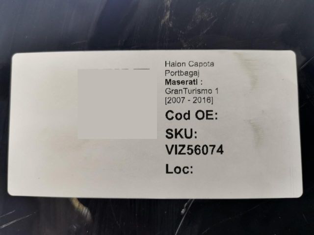 bontott MASERATI GRAN TURISMO Csomagtérajtó (Üres lemez)