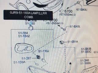 bontott MAZDA 6 Bal Külső Hátsó Lámpa
