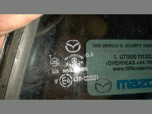 bontott MAZDA 6 Jobb hátsó Fixüveg (Ajtóban)